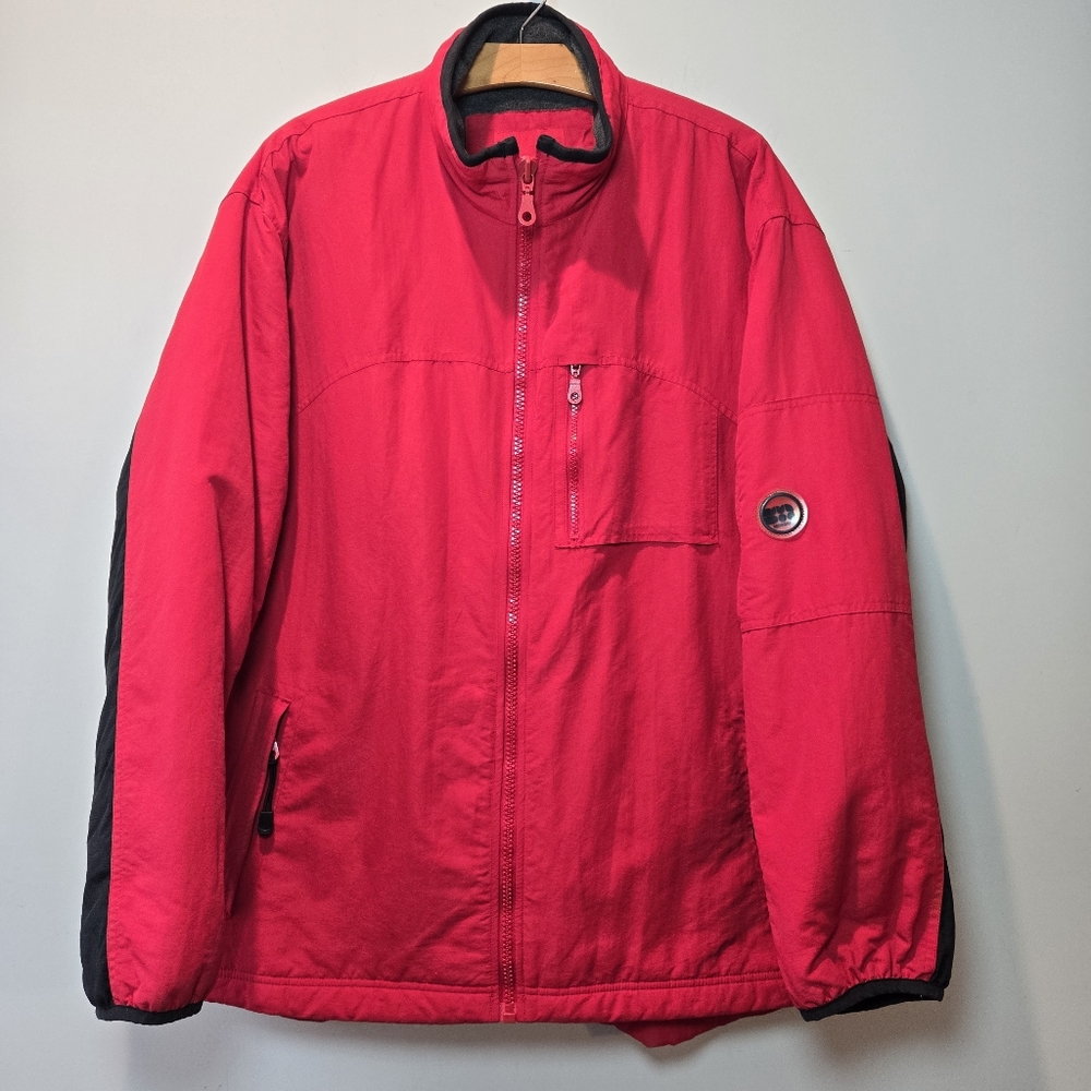 Mossimo Coat Men's Large Nylon Full Zip Fleece Lined Outerwear Red